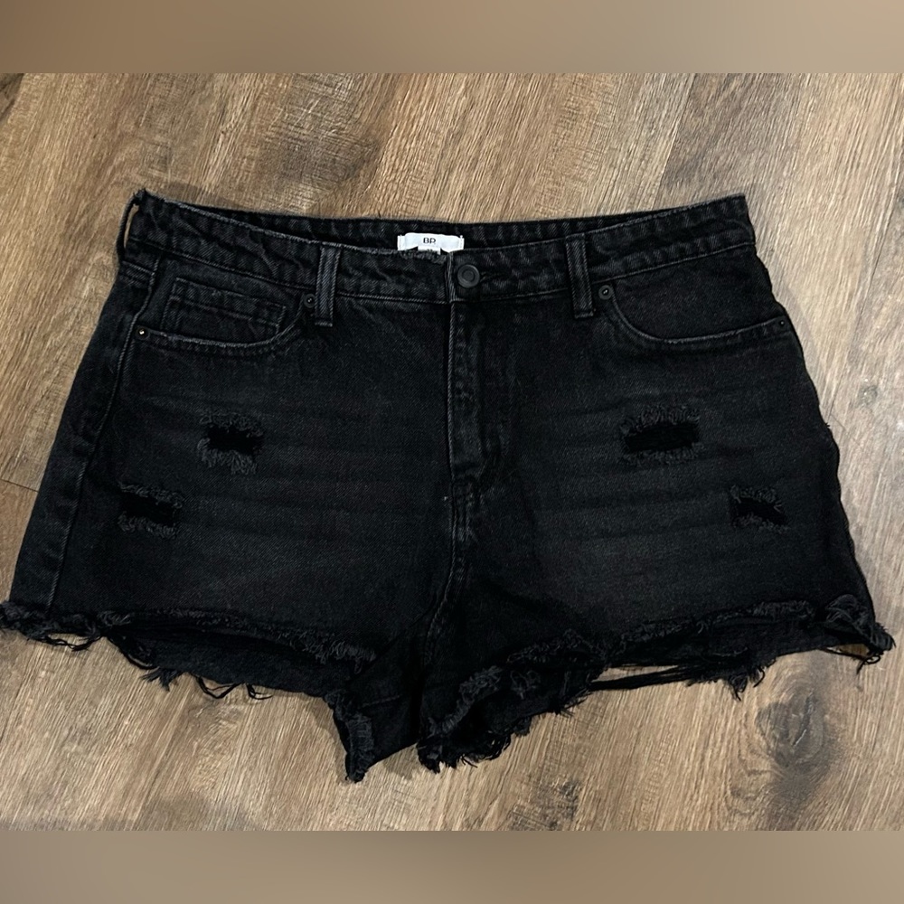 Nordstrom bp Black Distressed Denim Cut-off Shorts Size 33